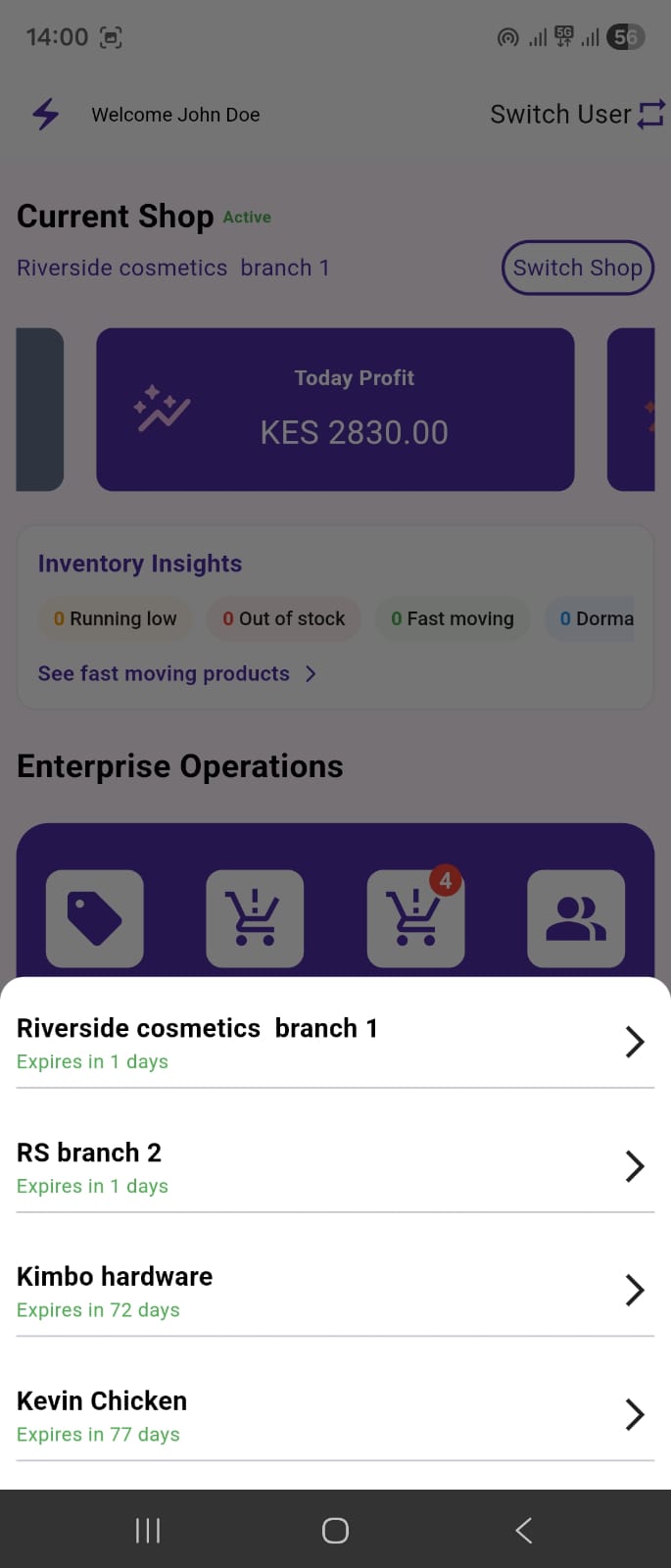 Pointify multi-branch shop management